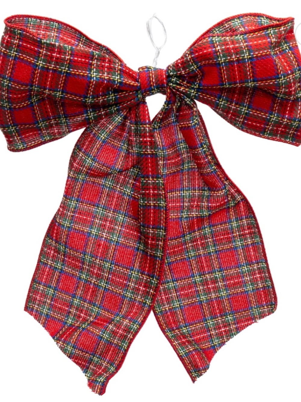 My Texas House Red Plaid Decorative Christmas Bow, 15"